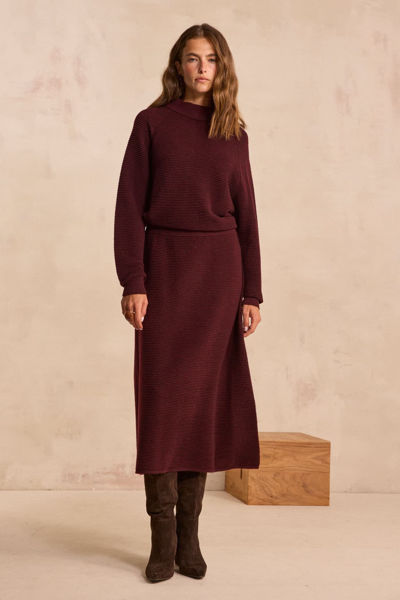 Picture of BURGUNDY DANCING SKIRT IN MIXED WOOL VERA